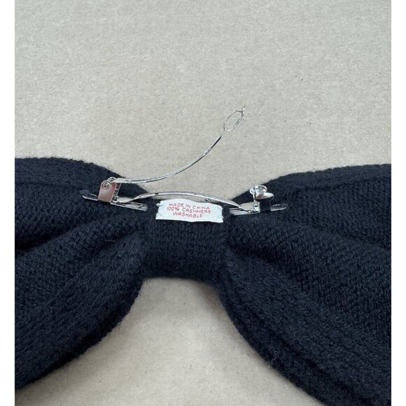 Kilte Collection The Bow Hair Barrette in Black 100% Cashmere $75 main image 6